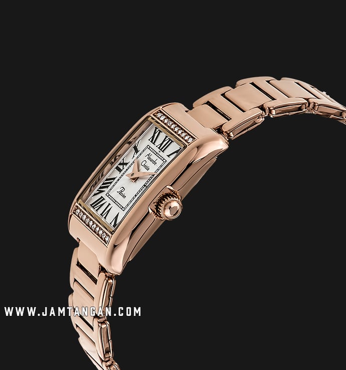 Alexandre Christie AC 2660 LH BRGSL Ladies White Dial Rose Gold Stainless Steel