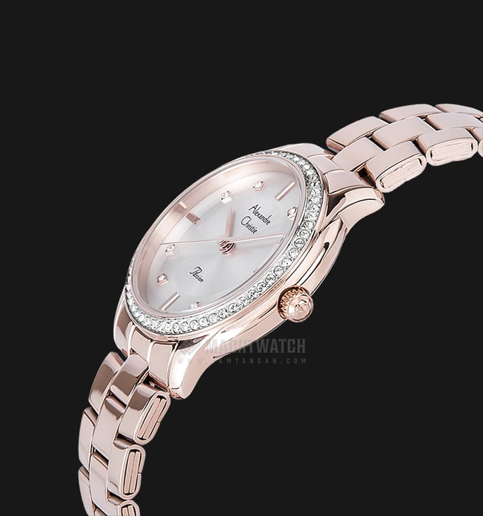 Alexandre Christie AC 2661 LH BRGSL Ladies Silver Dial Rose Gold Stainless Steel Strap