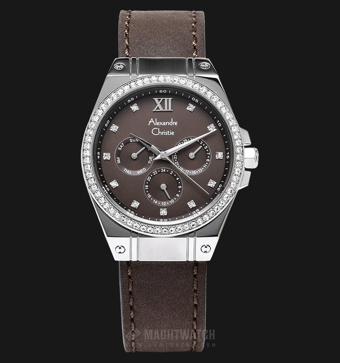Alexandre Christie AC 2662 BF LSSGR Ladies Brown Dial Leather Strap