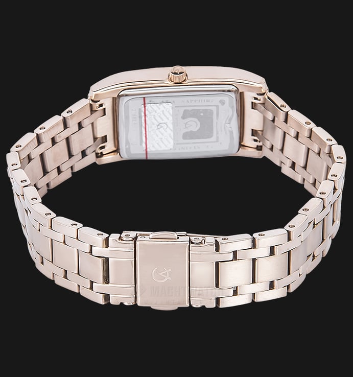 Alexandre Christie AC 2666 LH BCGSL Ladies White Pattern Dial Rose Gold Stainless Steel Strap