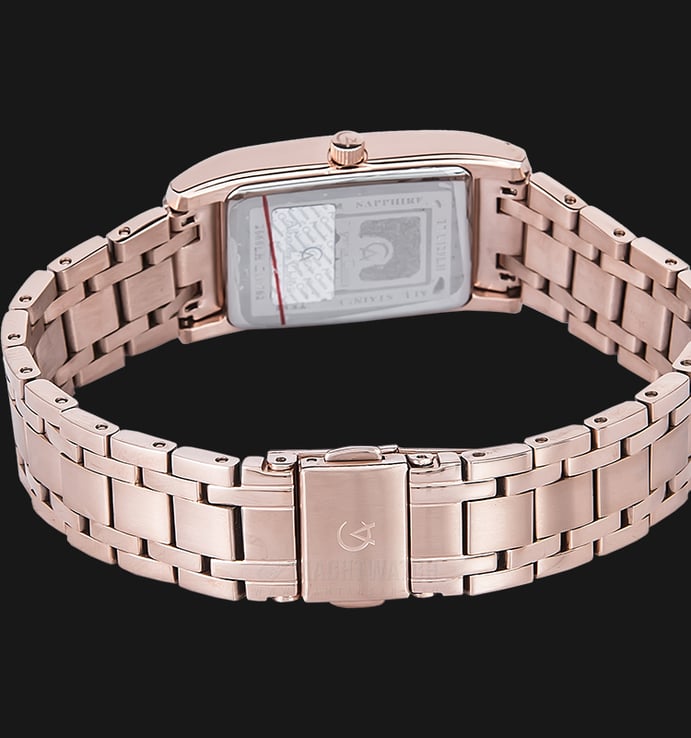 Alexandre Christie AC 2666 LH BRGSL Ladies White Pattern Dial Rose Gold Stainless Steel Strap