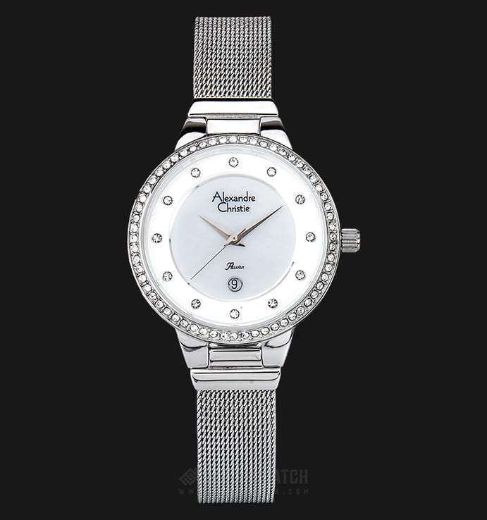 Alexandre Christie AC 2671 LD BSSSL Ladies White Mother of Pearl Dial Stainless Steel Strap