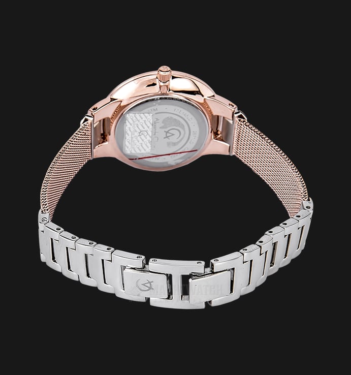 Alexandre Christie AC 2671 LD BTRSL Ladies White Mother of Pearl Dial Rose Gold St.Steel Strap