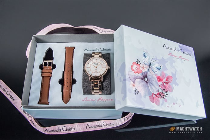 Alexandre Christie AC 2675 LD BCGMS Ladies Mother of Pearl Dial Light Gold Stainless Steel