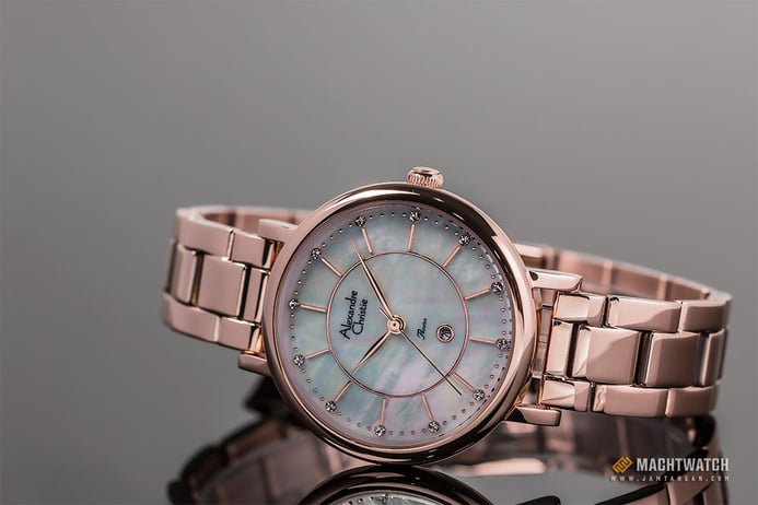 Alexandre Christie AC 2675 LD BRGMS Ladies Mother of Pearl Dial Rose Gold Stainless Steel