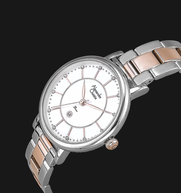 Alexandre Christie ACF 2675 LD BTRMS Ladies Mother of Pearl Dial Dual Tone Stainless Steel