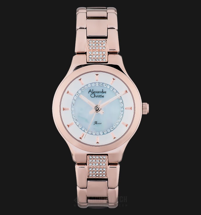 Alexandre Christie AC 2677 LH BRGSL Ladies Mother Of Pearl Dial Rose Gold Stainless Steel 