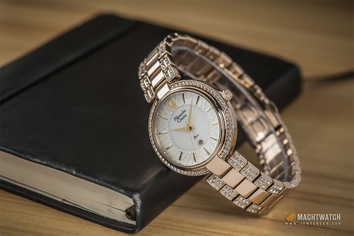 Alexandre Christie AC 2679 LD BCGSL Ladies Mother Of Pearl Dial Light Gold Stainless Steel 