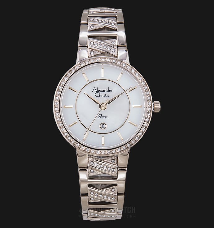 Alexandre Christie Passion AC 2680 LD BCGSL Ladies White Dial Bronze Stainless Steel Strap
