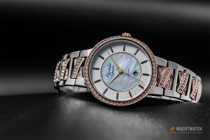 Alexandre Christie Passion AC 2680 LD BTCSL Ladies Mother of Pearl Dial Dual Tone Stainless Steel