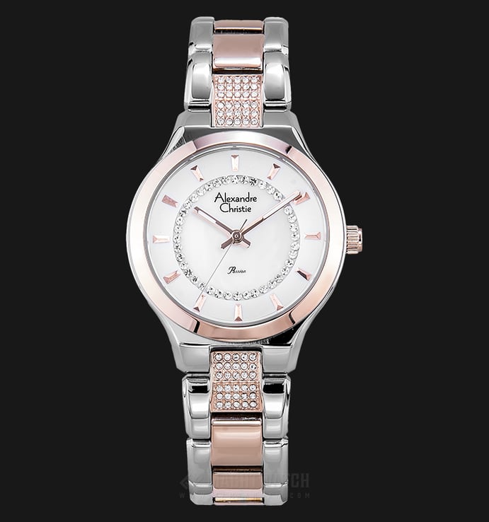 Alexandre Christie Passion AC 2681 LH BTRSL Ladies Mother of Pearl Dial Dual Tone Stainless Steel