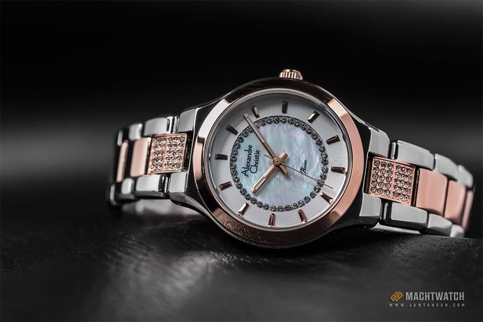 Alexandre Christie Passion AC 2681 LH BTRSL Ladies Mother of Pearl Dial Dual Tone Stainless Steel