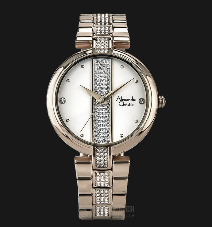 Alexandre Christie AC 2684 LH BCGSL Ladies White Dial Stainless Steel