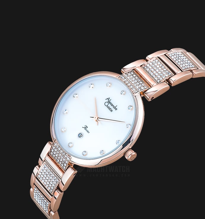Alexandre Christie AC 2685 LD BRGMS Ladies Mother of Pearl Dial Rose Gold Stainless Steel