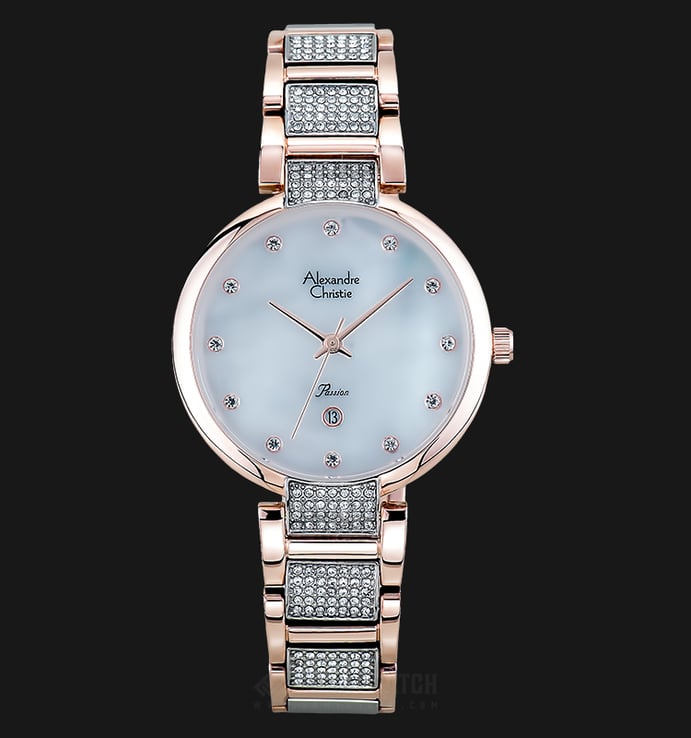 Alexandre Christie AC 2685 LD BTRMS Ladies Mother of Pearl Dial Dual Tone Stainless Steel