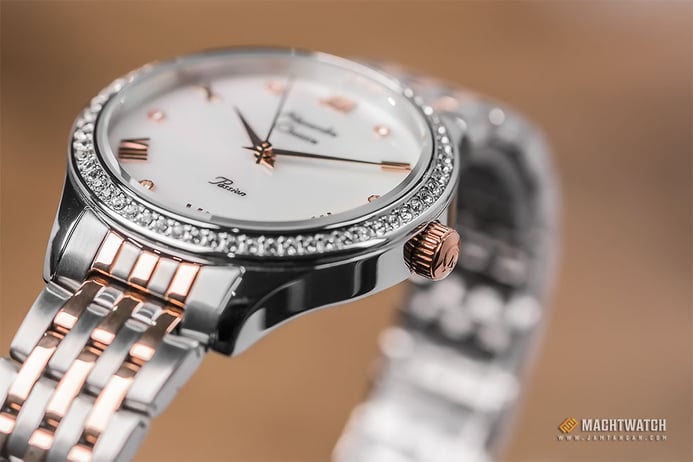Alexandre Christie Passion AC 2693 LH BTRMS Ladies Mother of Pearl Dial Dual Tone Stainless Steel