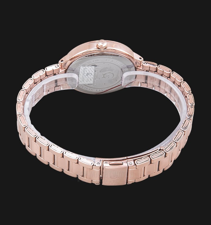 Alexandre Christie AC 2697 BF BRGSL Ladies White Dial Rose Gold Stainless Steel Strap
