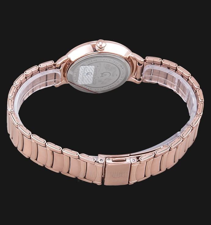 Alexandre Christie Passion AC 2698 LD BRGMS Ladies White Dial Rose Gold Stainless Steel Strap