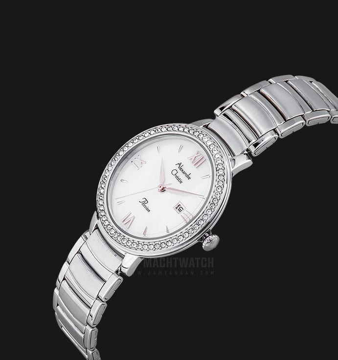 Alexandre Christie Passion AC 2698 LD BSSMS Ladies White Dial Stainless Steel Strap