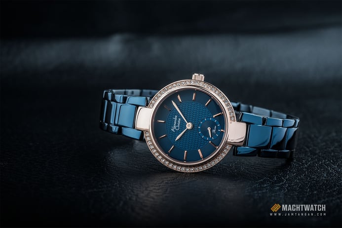 Alexandre Christie AC 2709 LS BURBU Passion Ladies Blue Pattern Dial Blue Stainless Steel Strap