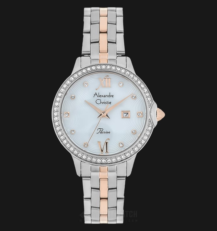 Alexandre Christie AC 2712 LD BTRMS Ladies Mother of Pearl Dial Dual Tone Stainless Steel 
