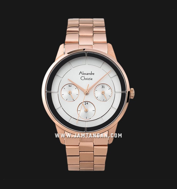 Alexandre Christie Classic AC 2714 BF BRGSL Ladies Silver Dial Rose Gold Stainless Steel Strap
