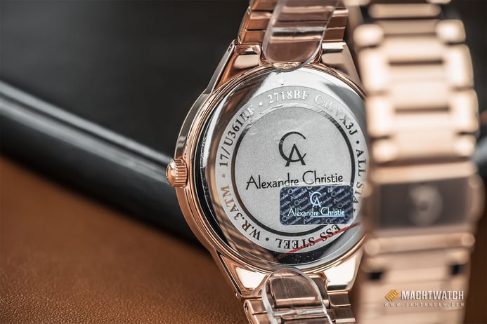Alexandre Christie AC 2718 BF BRGSL Ladies White Dial Rose Gold Stainless Steel 