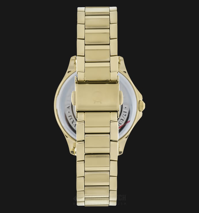 Alexandre Christie Multifunction AC 2719 BF BGPSL Ladies White Dial Gold Stainless Steel Strap