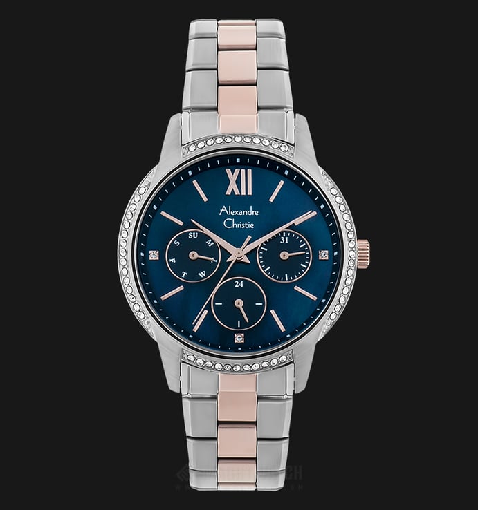 Alexandre Christie AC 2720 BF BTRMU Ladies Blue Mother Of Pearl Dial Dual Tone Stainless Steel 