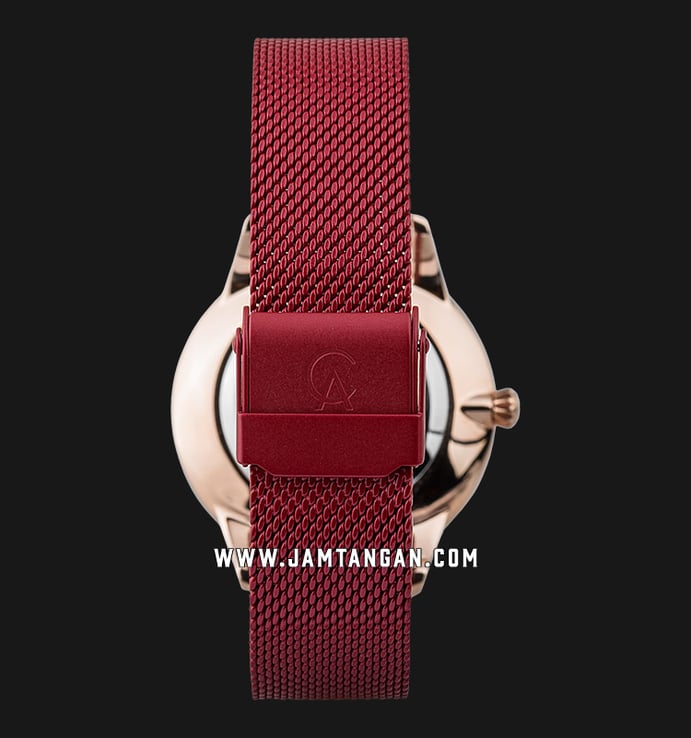 Alexandre Christie Passion AC 2723 LH BRDRE Ladies Red Rose Motif Dial Red Mesh Strap