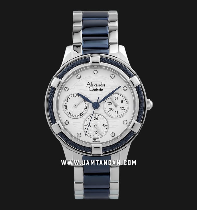 Alexandre Christie Passion AC 2730 BF BTUSLBU Ladies Silver Dial Dual Tone Stainless Steel