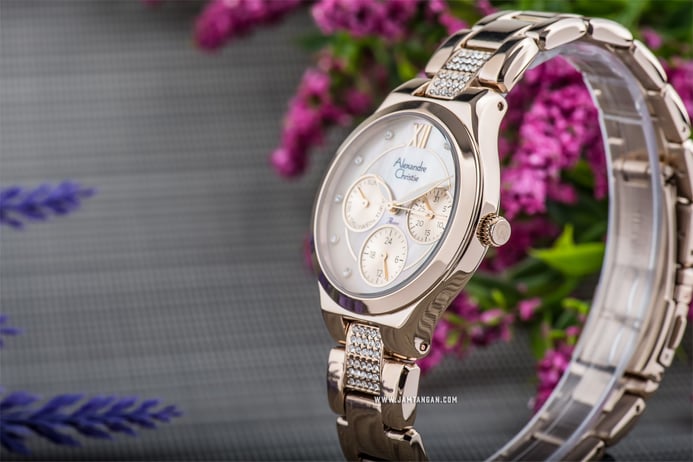 Alexandre Christie AC 2731 BF BCGMI Ladies Mother of Pearl Dial Light Gold Stainless Steel
