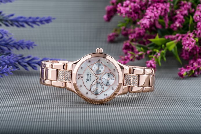 Alexandre Christie AC 2731 BF BRGMS Ladies Mother of Pearl Dial Rose Gold Stainless Steel