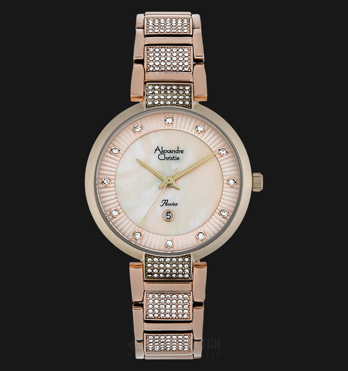 Alexandre Christie AC 2733 LD BCGRG Ladies Mother of Pearl Dial Rose Gold Stainless Steel