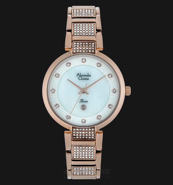 Alexandre Christie AC 2733 LD BRGSL Ladies Mother of Pearl Dial Rose Gold Stainless Steel