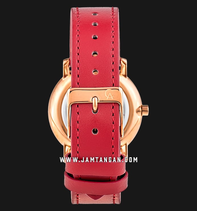 Alexandre Christie AC 2738 LD LRGRE SET Ladies Red Dial Red Leather Strap + Extra Strap