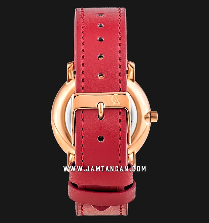 Alexandre Christie AC 2738 LD LRGSL SET Ladies Mother of Pearl Dial Red Leather Strap + Extra Strap