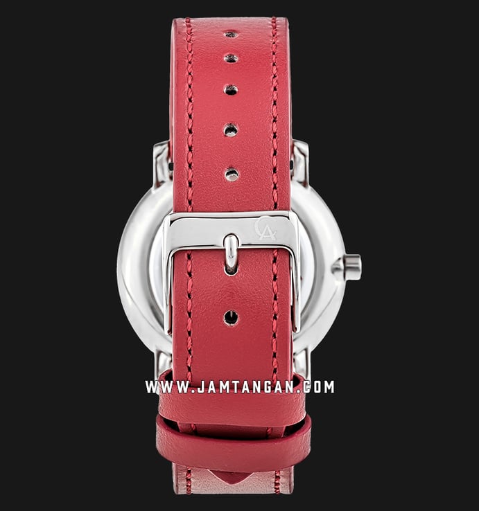 Alexandre Christie AC 2738 LD LSSSL SET Ladies Mother of Pearl Dial Red Leather Strap + Extra Strap