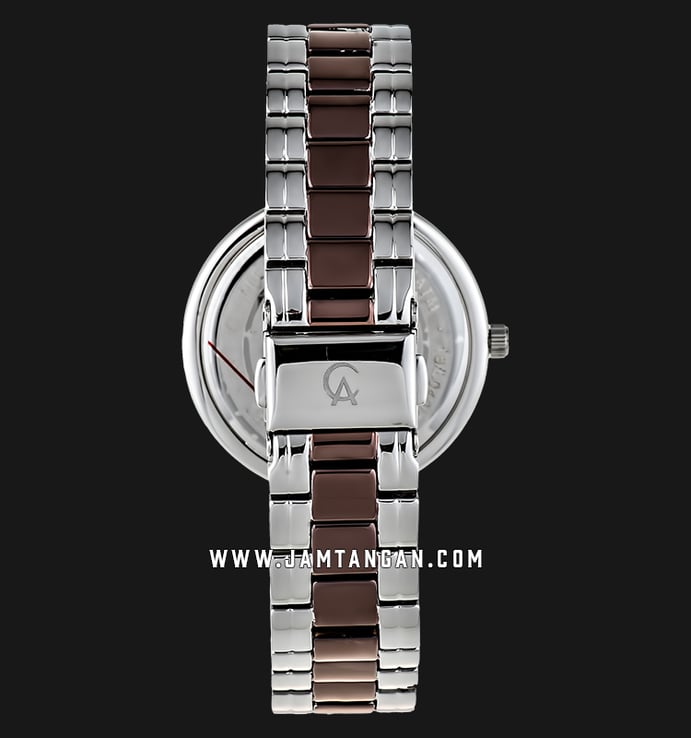 Alexandre Christie AC 2739 LD BTNBO Ladies Brown Pattern Dial Dual Tone Stainless Steel