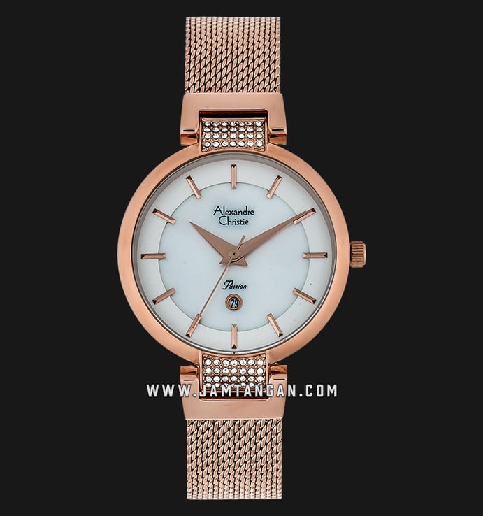 Alexandre Christie AC 2740 LD BRGSL Ladies Mother of Pearl Dial Rose Gold Stainless Steel