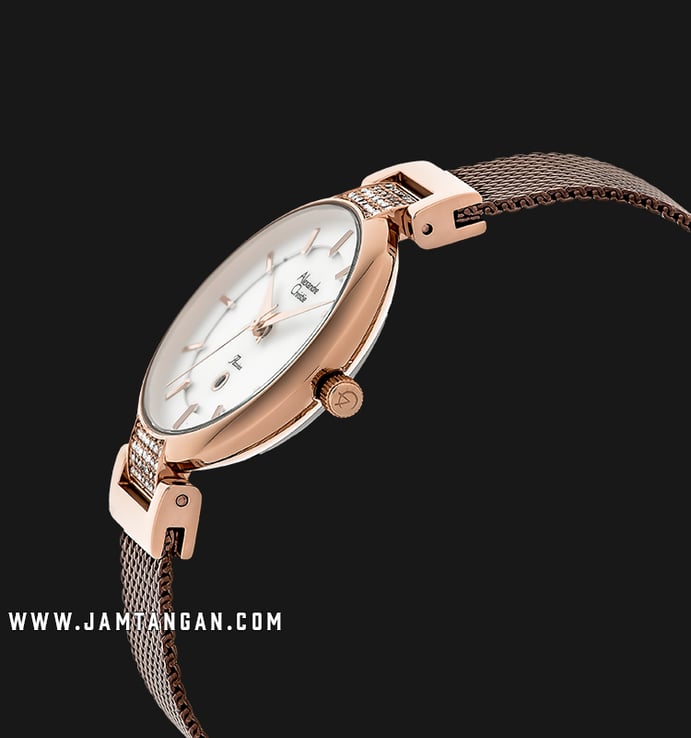 Alexandre Christie AC 2740 LD BROSL Ladies Mother of Pearl Dial Brown Stainless Steel