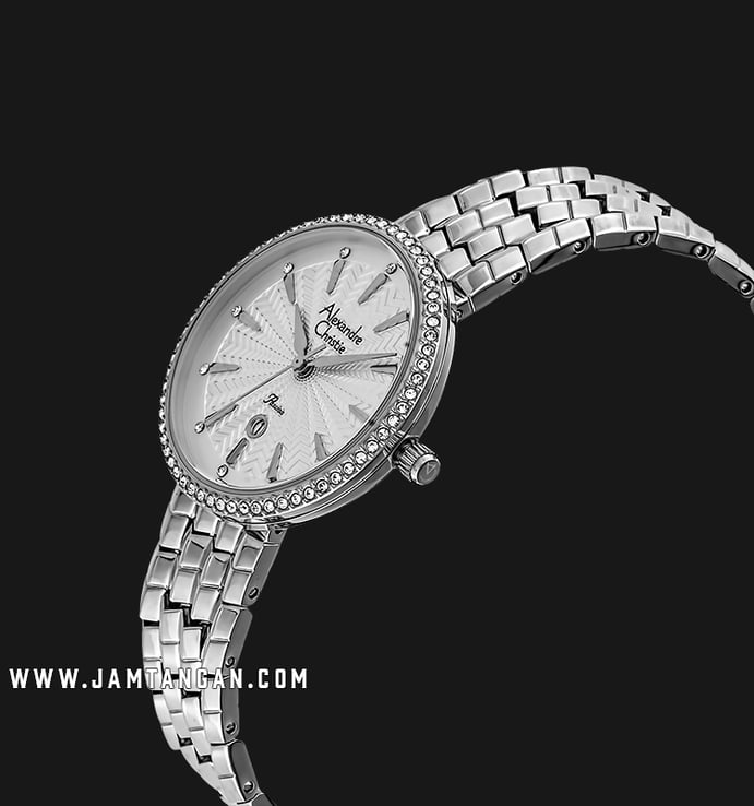 Alexandre Christie AC 2742 LD BSSSL Ladies White Pattern Dial Stainless Steel