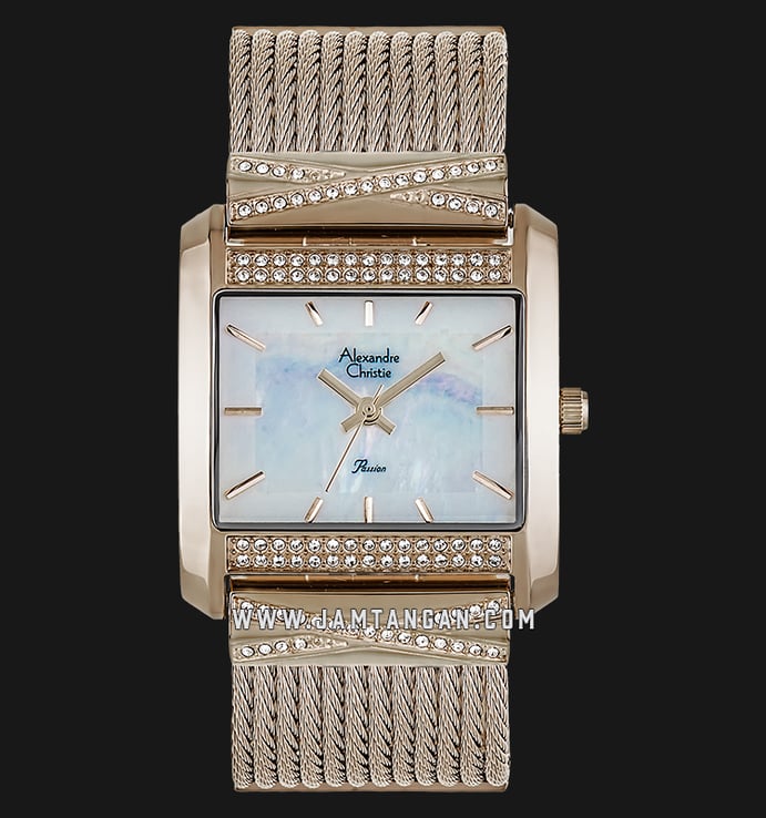 Alexandre Christie AC 2748 LH BCGSL Ladies Mother of Pearl Dial Light Gold Stainless Steel
