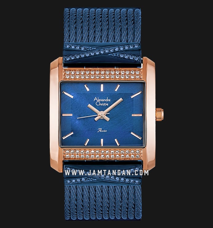 Alexandre Christie AC 2748 LH BURBU Ladies Blue Mother of Pearl Dial Blue Stainless Steel