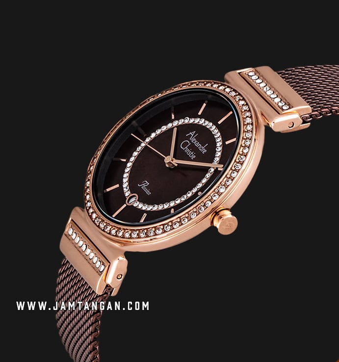 Alexandre Christie AC 2749 LD BROMO Ladies Brown Mother of Pearl Dial Brown Stainless Steel