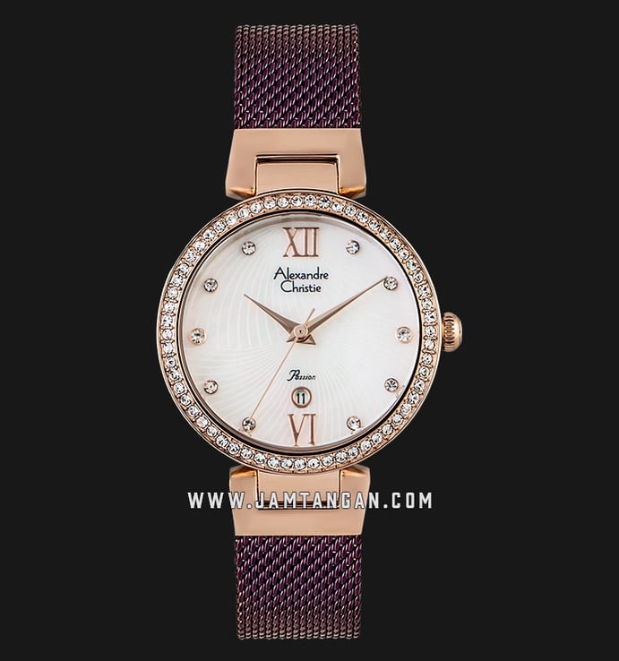 Alexandre Christie AC 2754 LD BRDMS Ladies Mother of Pearl Dial Dual Tone Stainless Steel Strap