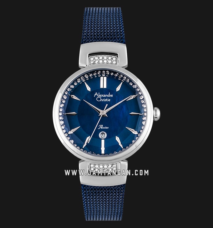 Alexandre Christie AC 2756 LD BTUBU Ladies Blue Mother of Pearl Dial Blue Stainless Steel 