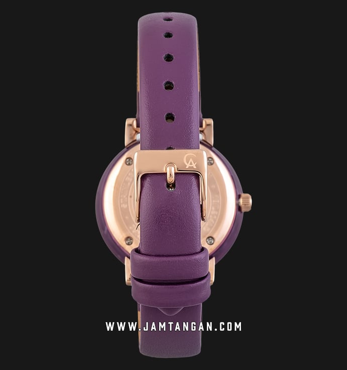 Alexandre Christie AC 2759 LD LRGSLPU Passion Ladies White Dial Purple Leather Strap