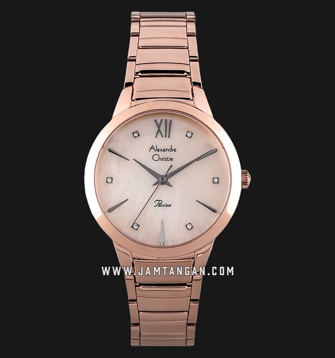 Alexandre Christie AC 2765 LH BRGMD Ladies Mother of Pearl Dial Rose Gold Stainless Steel