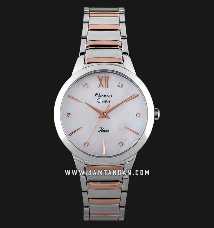 Alexandre Christie AC 2765 LH BTRMS Ladies Mother of Pearl Dial Dual Tone Stainless Steel